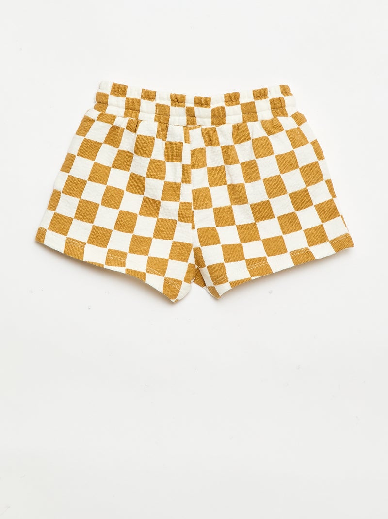 Calções em baby terry Amarelo - Kiabi