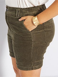 Calções em bombazina - Kiabi