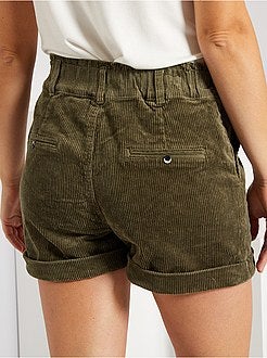 Calções em bombazina - Kiabi