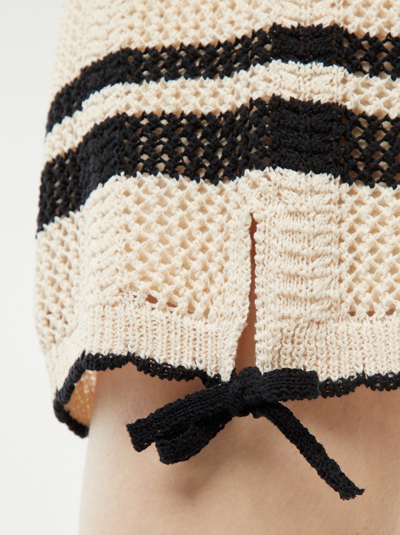 Calções em croché PRETO - Kiabi