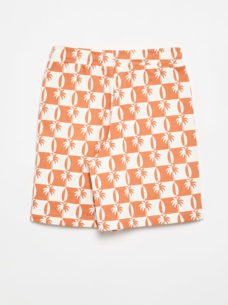 Calções em felpa francesa estampados Vermelho - Kiabi