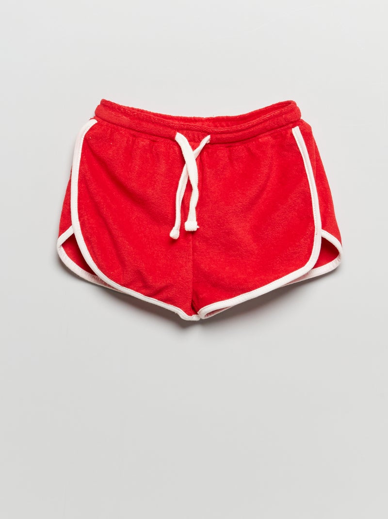 Calções em felpo VERMELHO - Kiabi