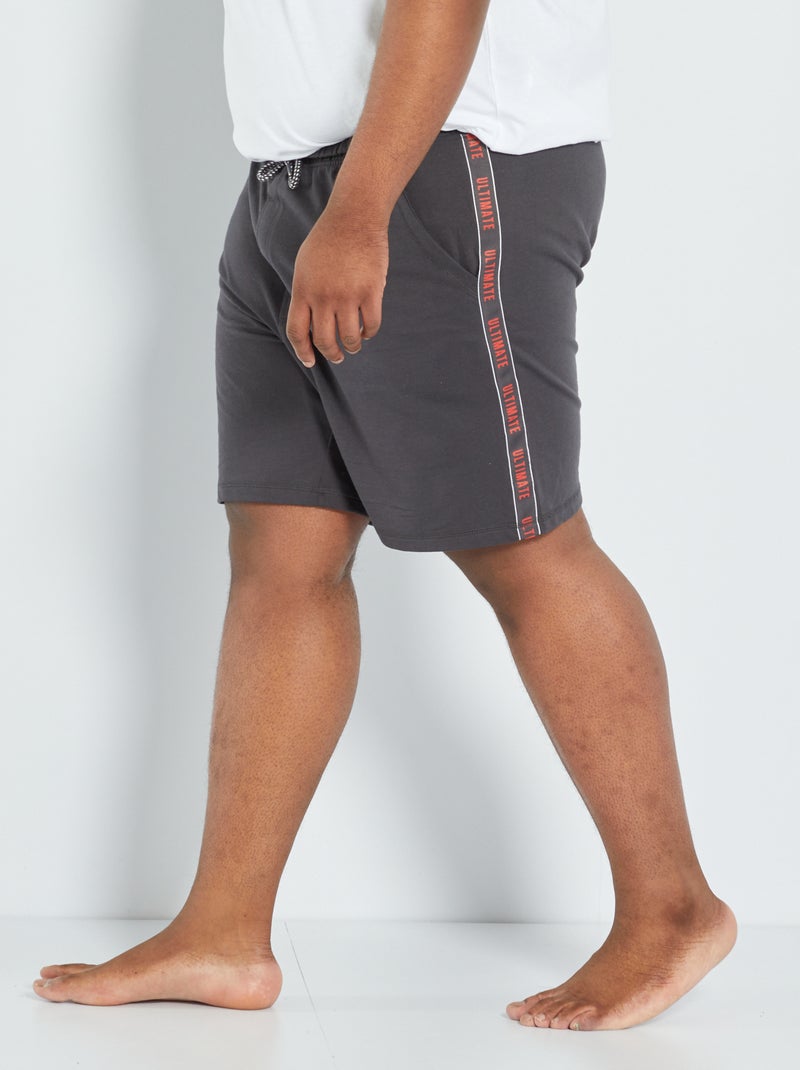 Calções em french terry com faixas contrastantes BRANCO - Kiabi