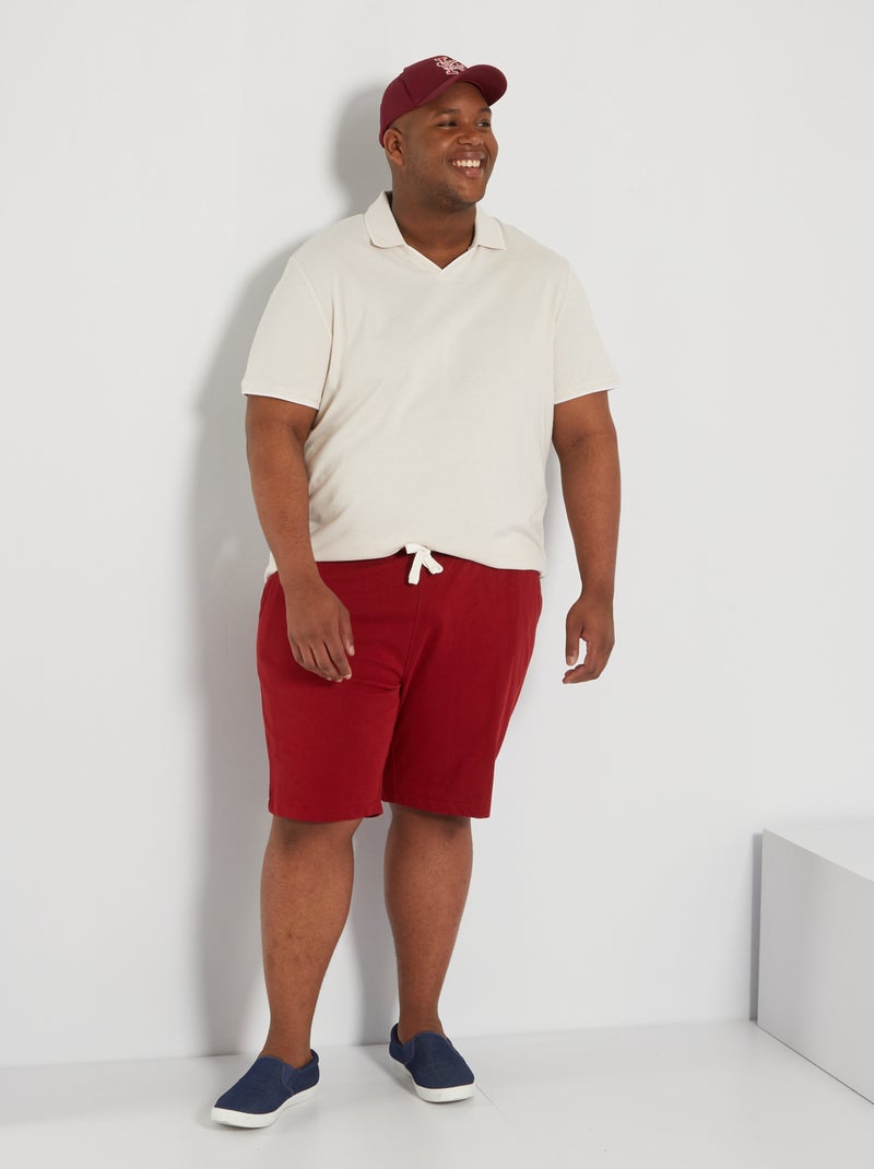 Calções em french terry VERMELHO - Kiabi