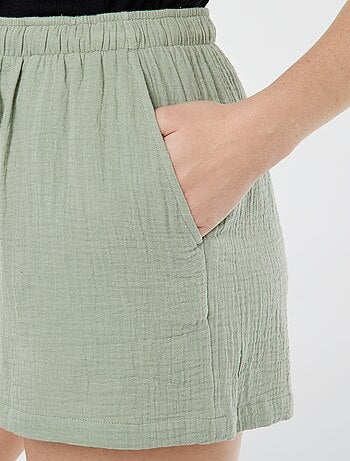 Calções em gaze de algodão