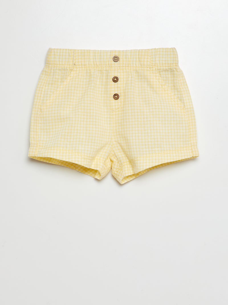 Calções em linho Amarelo - Kiabi