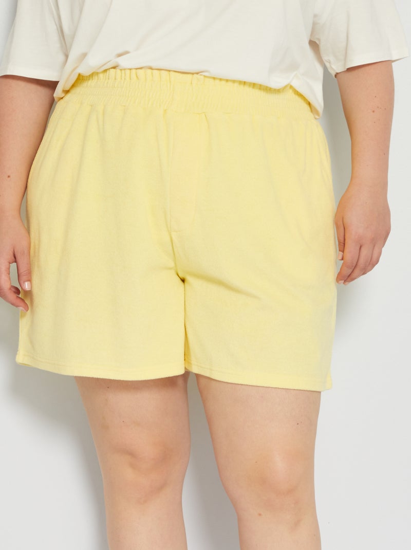 Calções em malha felpa AMARELO - Kiabi
