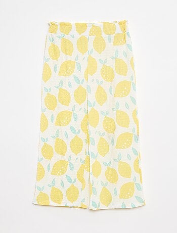 Calções em malha gofrada com motivos