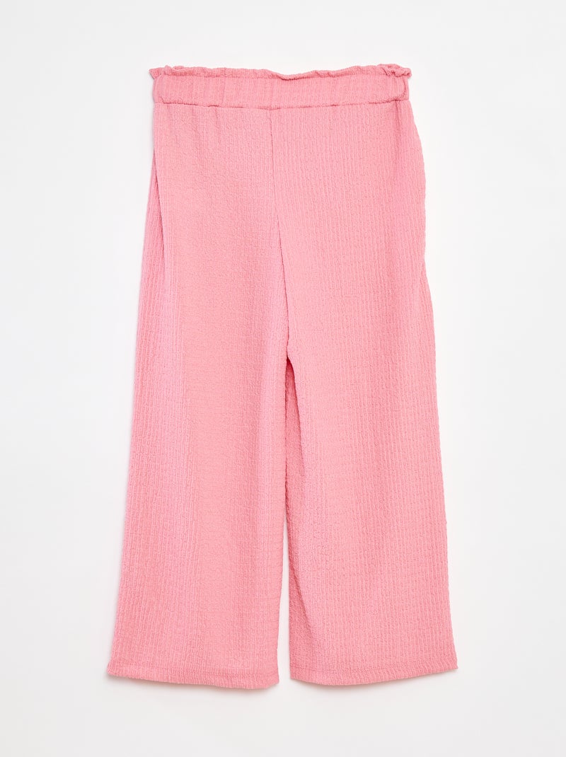 Calções em malha gofrada com motivos Rosa - Kiabi