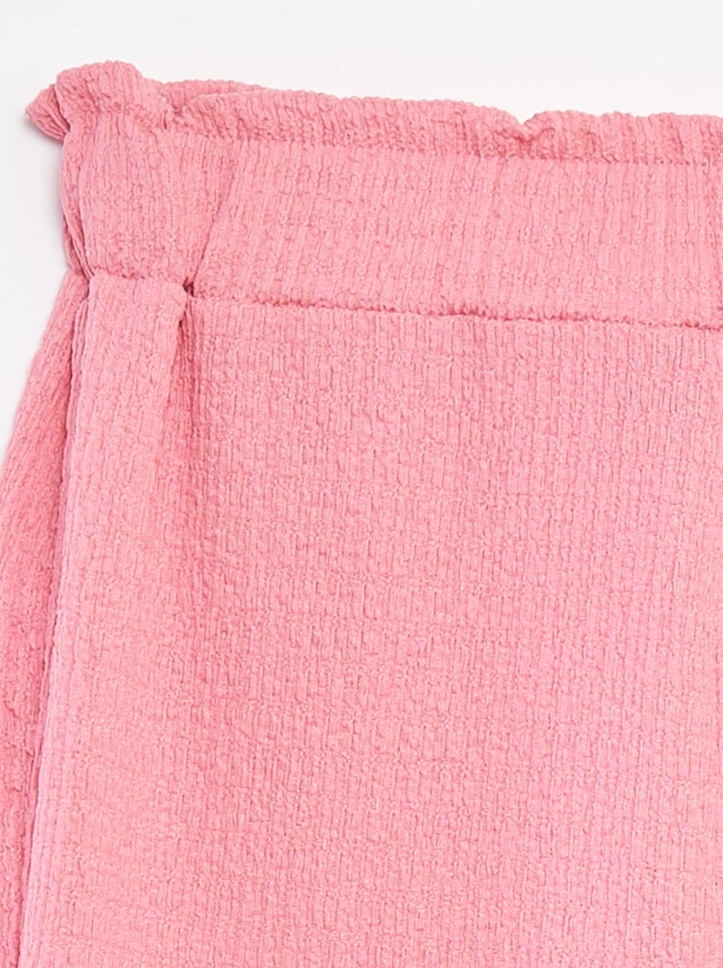 Calções em malha gofrada com motivos Rosa - Kiabi