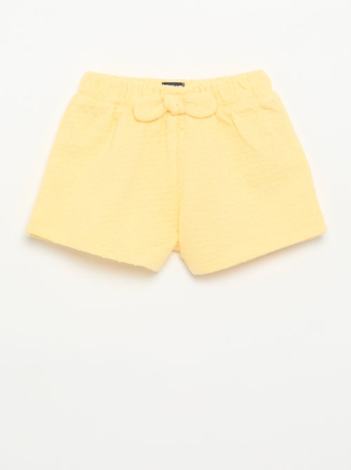 Calções em malha jacquard com laço - Kiabi