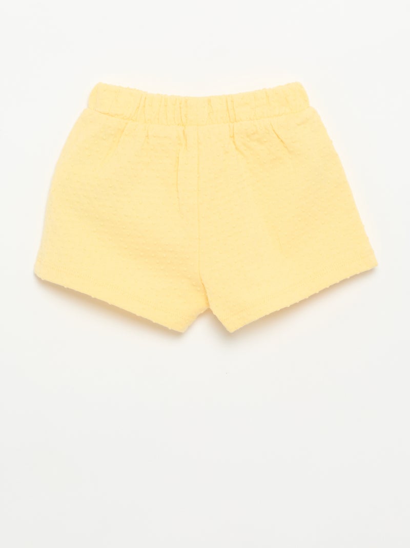 Calções em malha jacquard com laço Amarelo - Kiabi