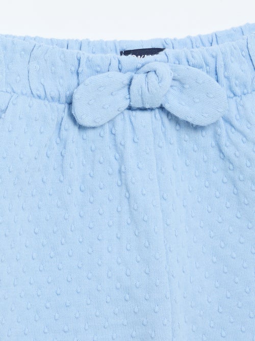 Calções em malha jacquard com laço - Kiabi