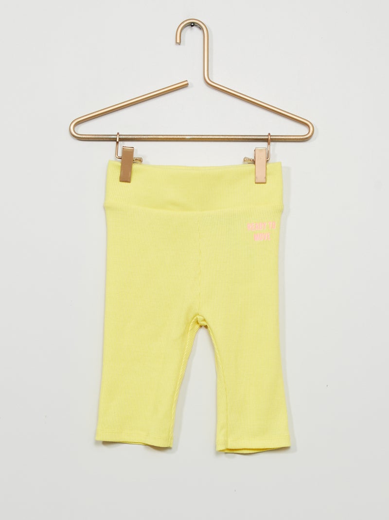 Calções em malha nervurada AMARELO - Kiabi