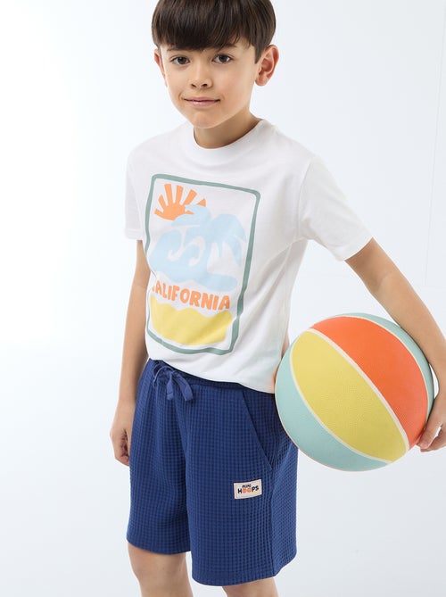 Calções em malha waffle - Kiabi