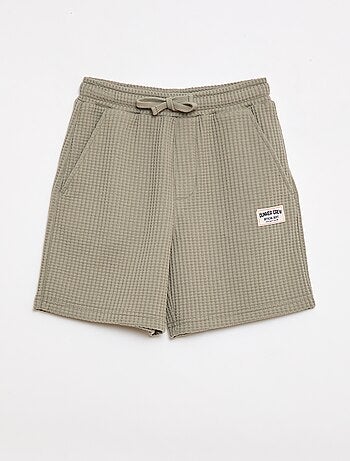 Calções em malha waffle