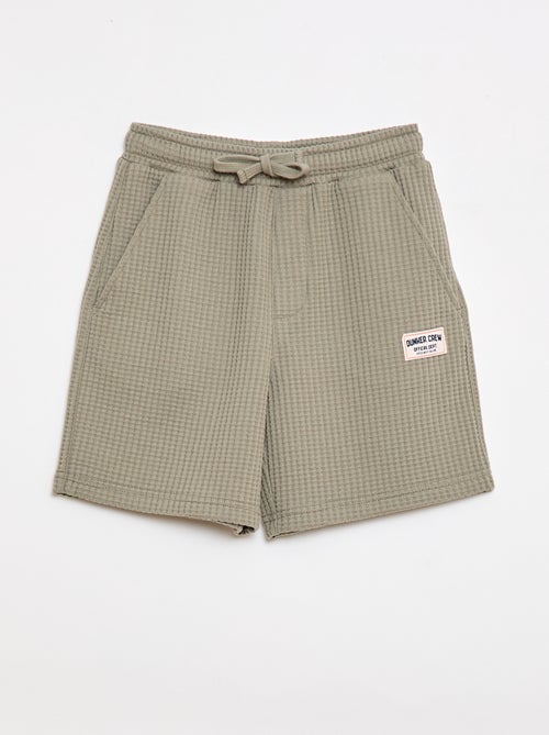 Calções em malha waffle - Kiabi