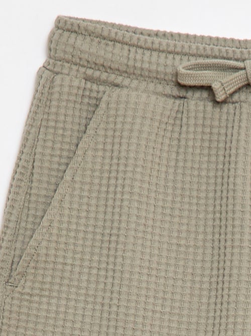 Calções em malha waffle - Kiabi