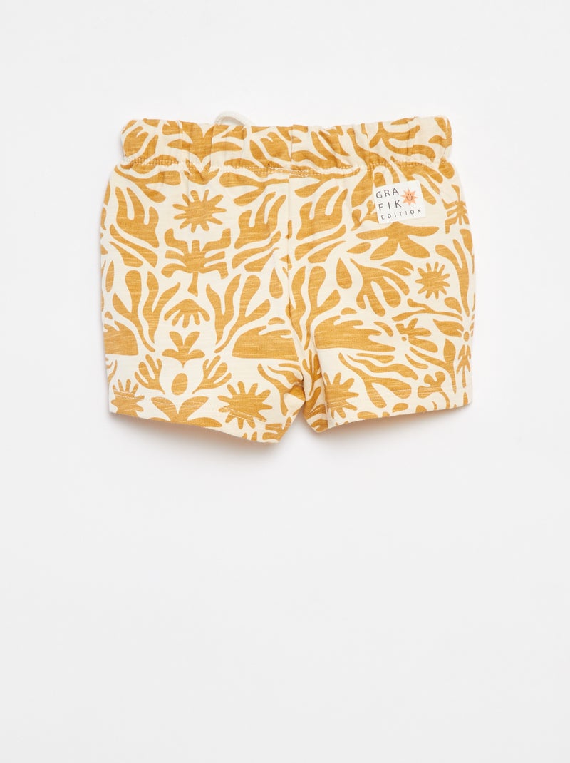 Calções em moletão - Grafik Edition Amarelo - Kiabi