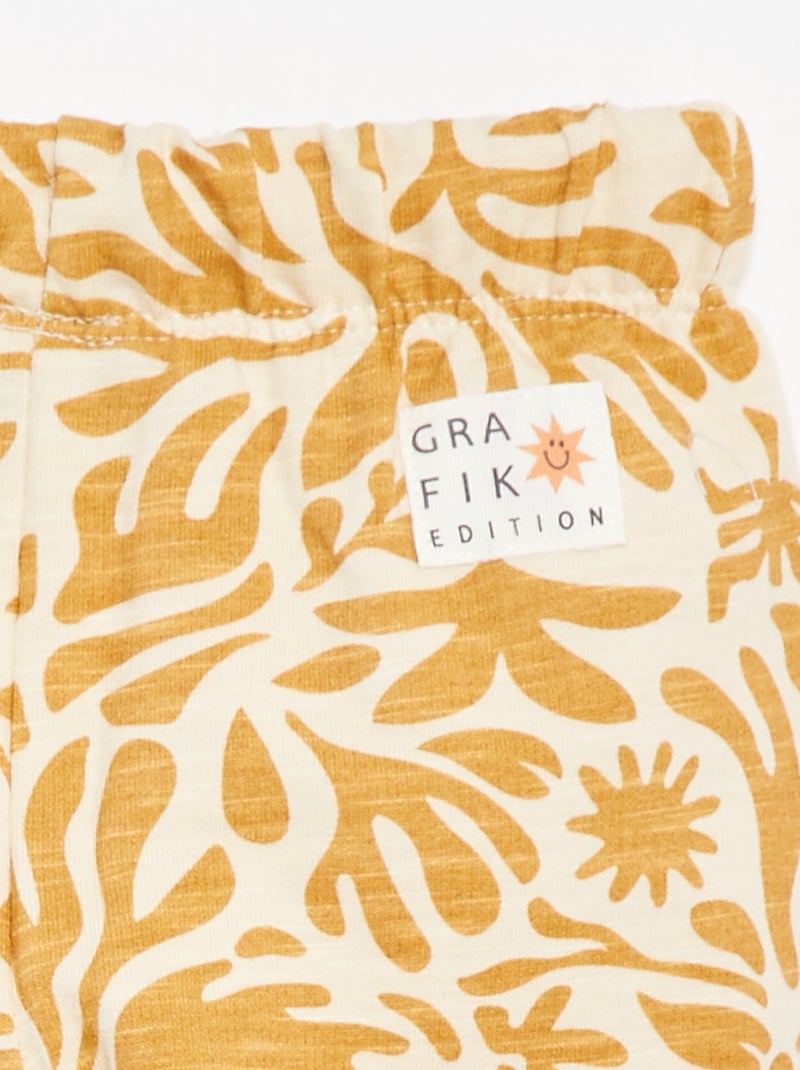 Calções em moletão - Grafik Edition Amarelo - Kiabi