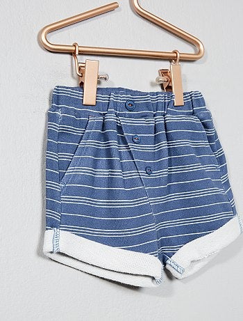 Calções em moletão às riscas - Kiabi