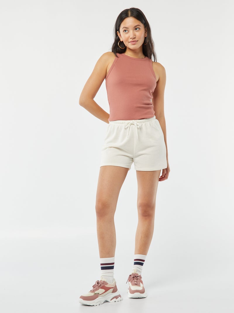 Calções em moletão BRANCO - Kiabi