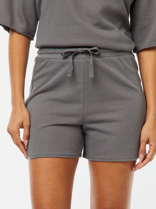 Calções em moletão com atilhos - Kiabi