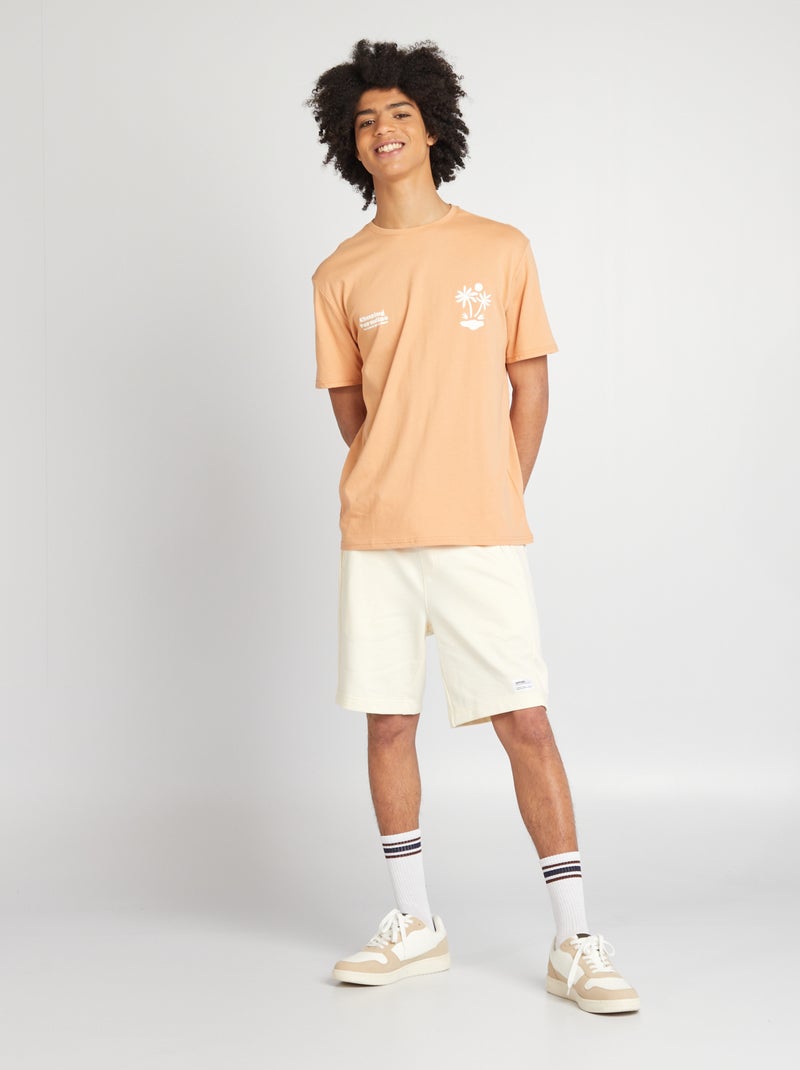 Calções em moletão com bolsos com fecho BRANCO - Kiabi
