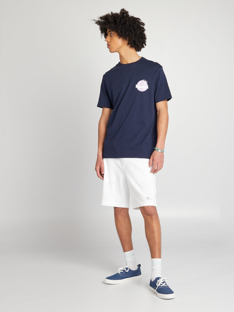 Calções em moletão com bolsos com fecho Branco - Kiabi