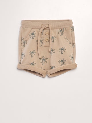 Calções em moletão com estampado