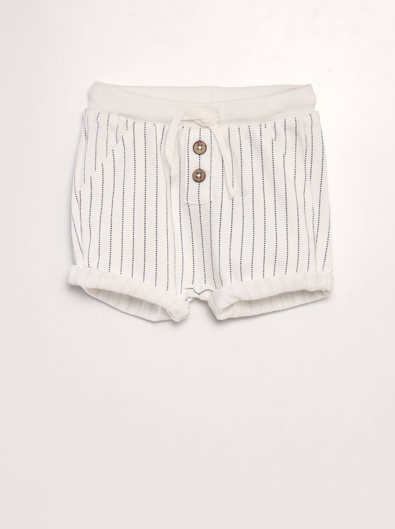 Calções em moletão com estampado BRANCO - Kiabi