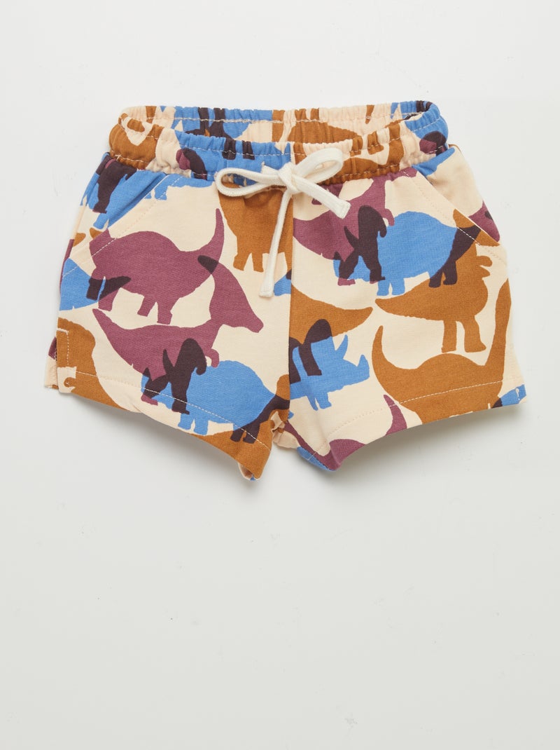 Calções em moletão estampado BEGE - Kiabi