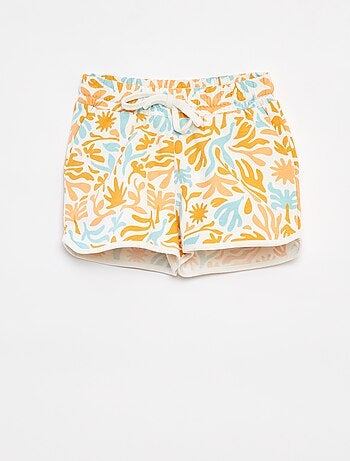Calções em moletão estampado