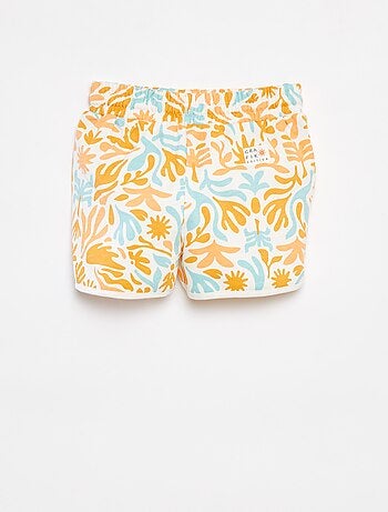 Calções em moletão estampado