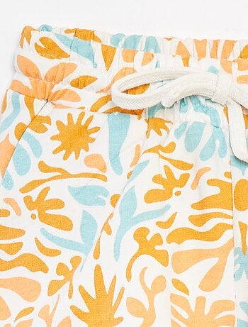 Calções em moletão estampado