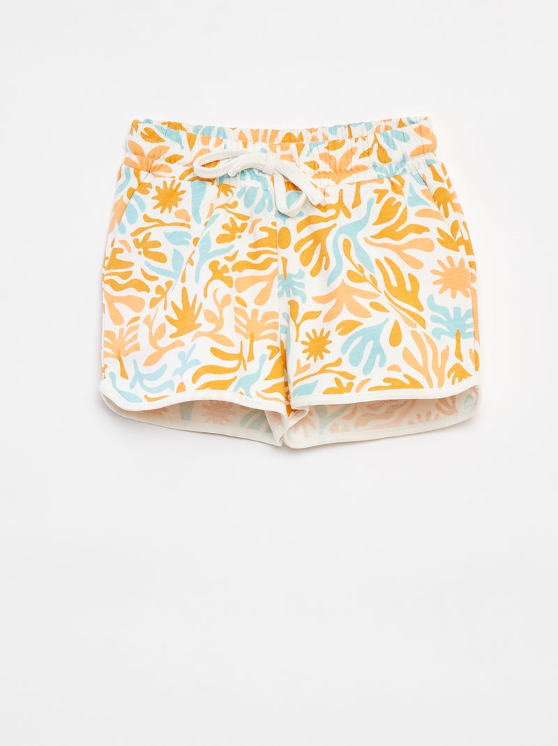 Calções em moletão estampado BRANCO - Kiabi