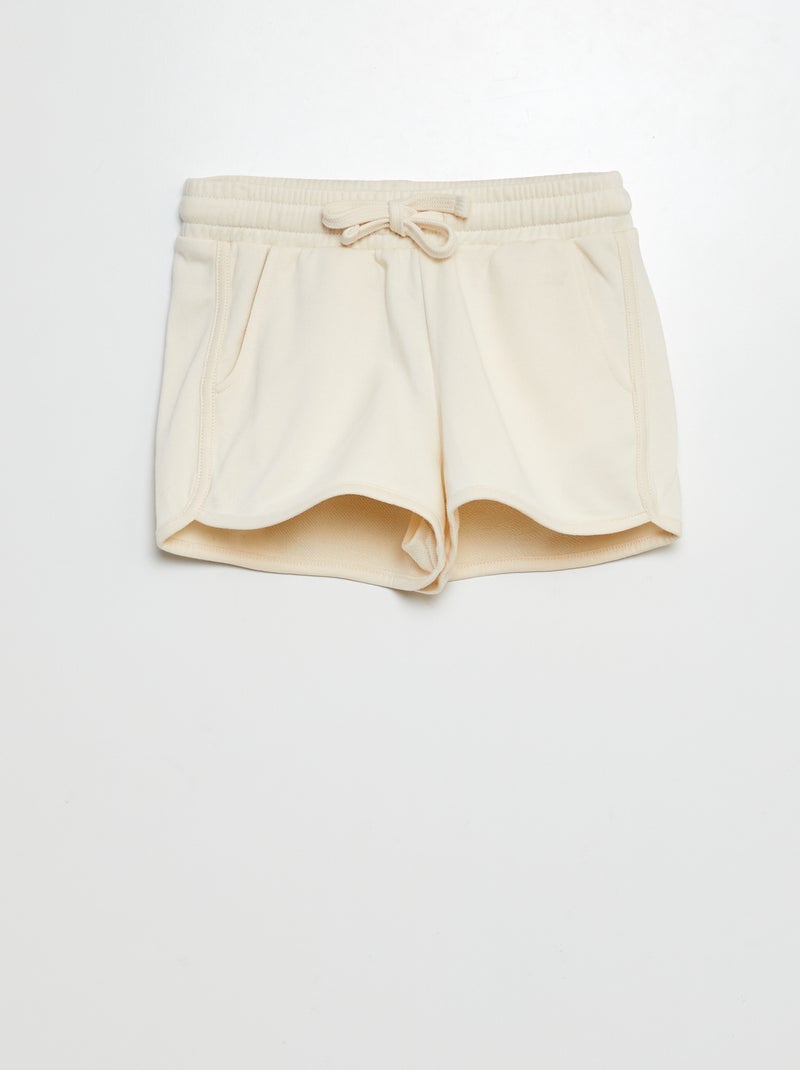 Calções em moletão fino (French-Terry) BRANCO - Kiabi