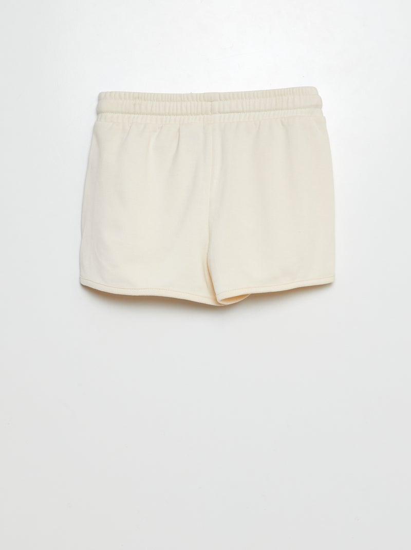 Calções em moletão fino (French-Terry) BRANCO - Kiabi