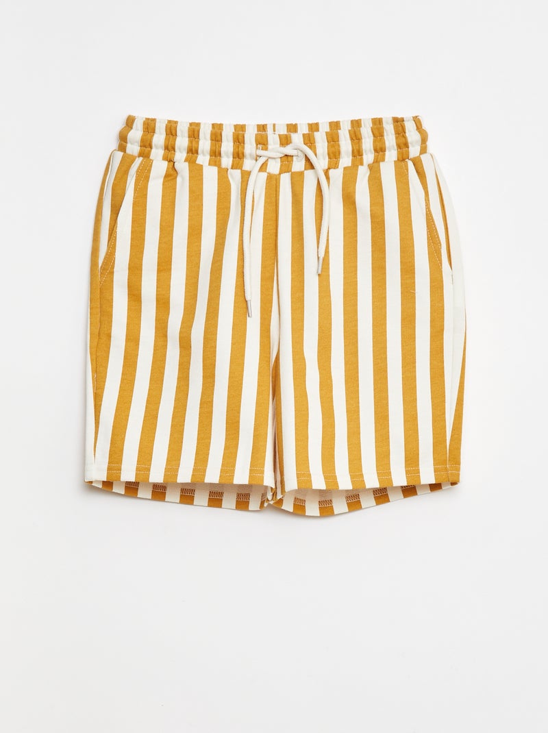 Calções em moletão leve Amarelo - Kiabi