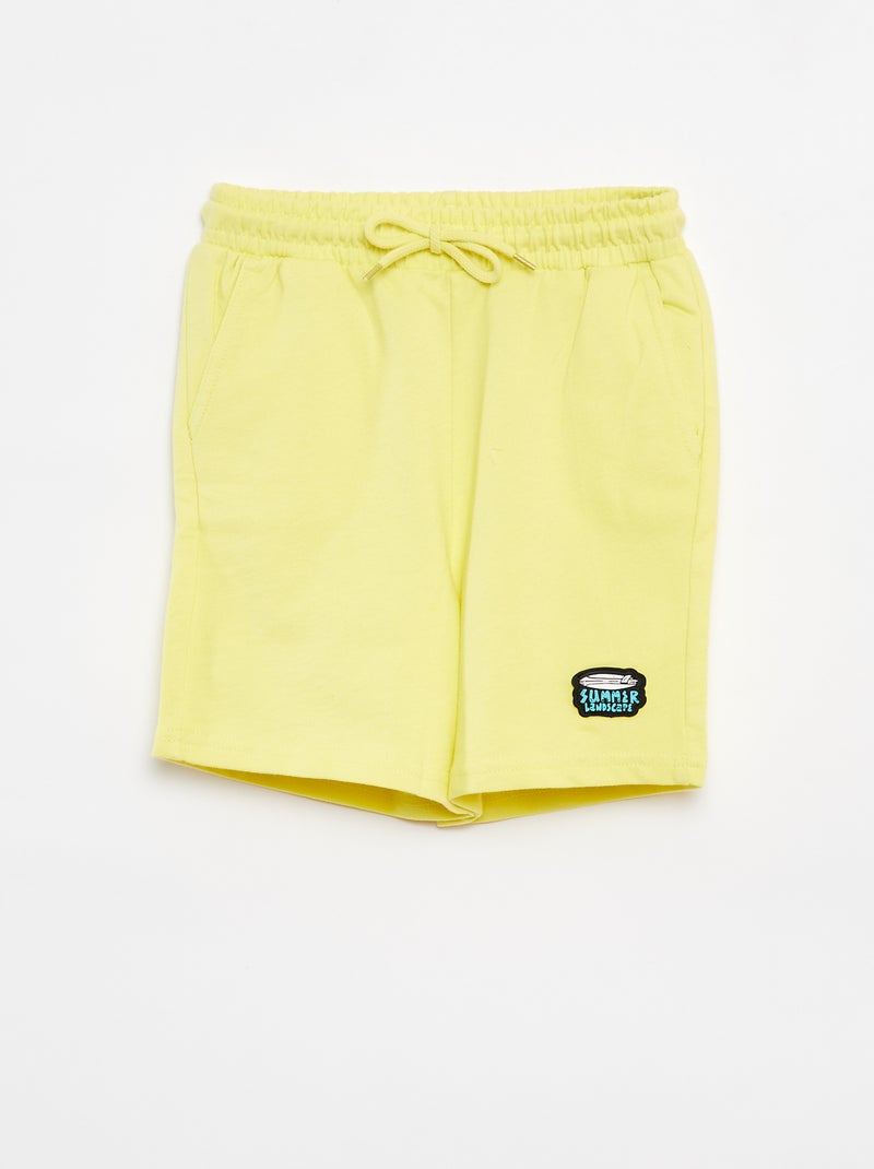 Calções em moletão leve Amarelo - Kiabi