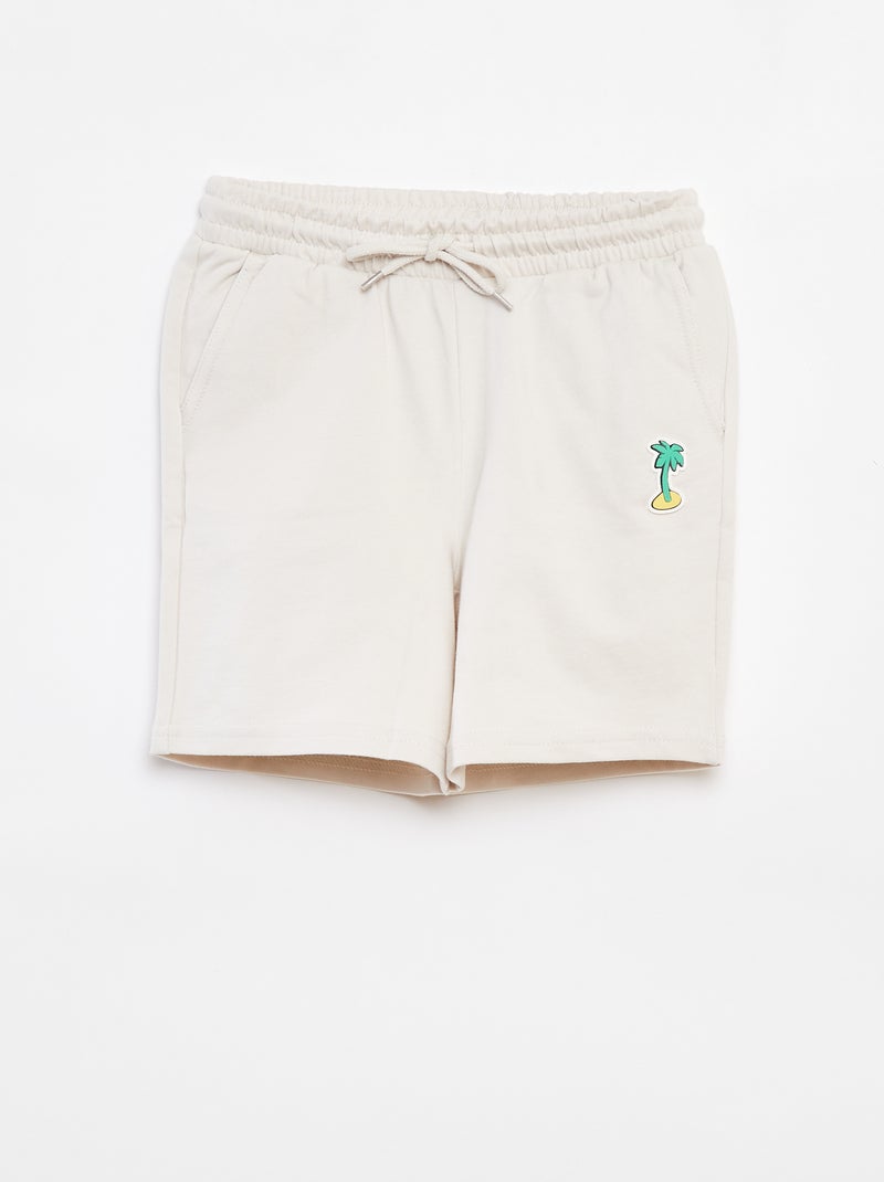 Calções em moletão leve Branco - Kiabi