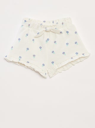 Calções em moletão leve com estampado