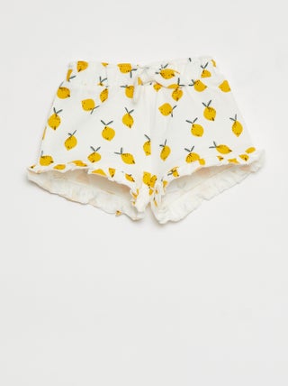 Calções em moletão leve com estampado
