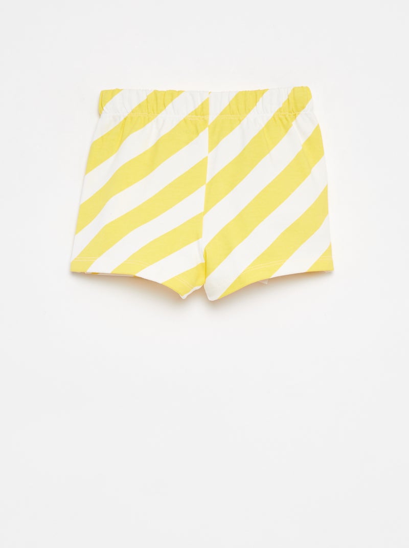 Calções em moletão leve com motivo AMARELO - Kiabi