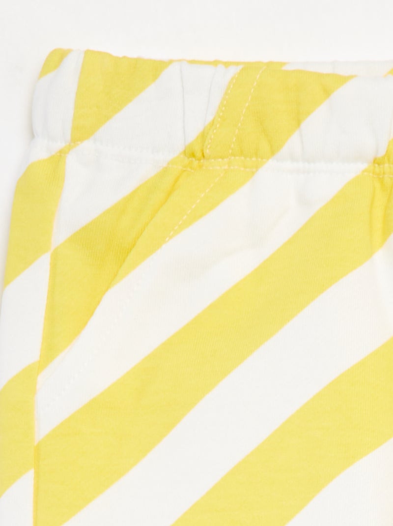 Calções em moletão leve com motivo AMARELO - Kiabi