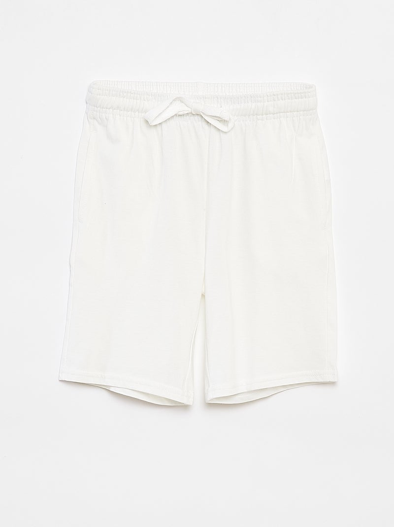 Calções em moletão leve liso com 2 bolsos BEGE - Kiabi