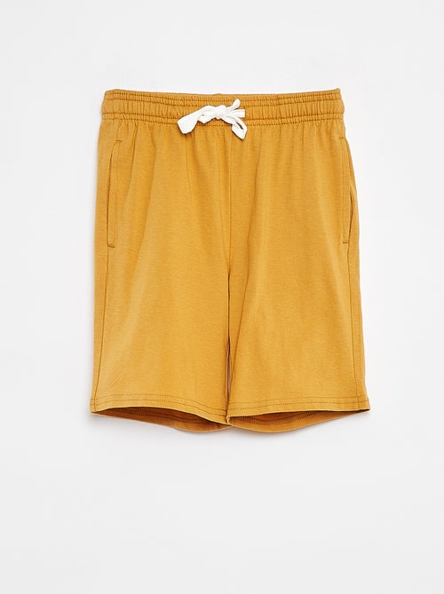 Calções em moletão leve liso com 2 bolsos - Kiabi