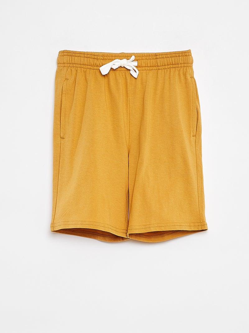 Calções em moletão leve liso com 2 bolsos BEGE - Kiabi