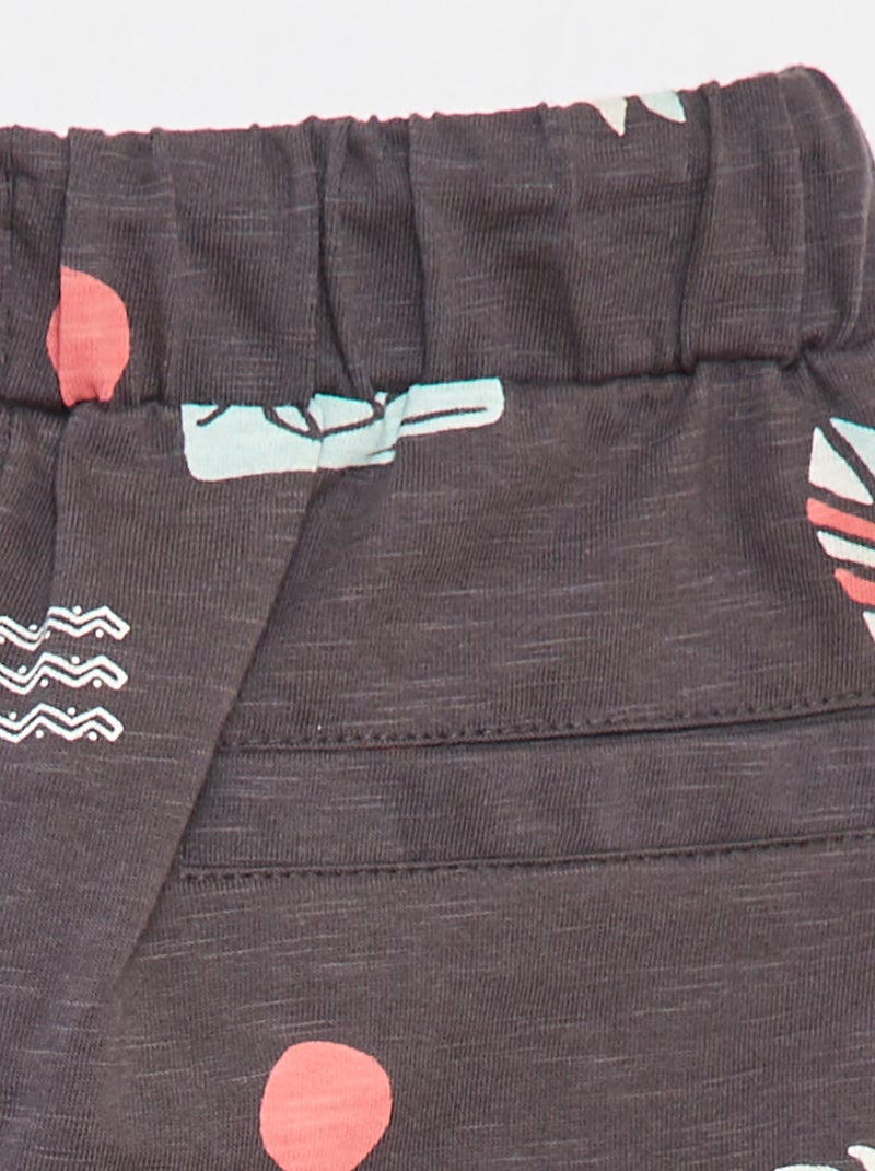 Calções em moletão leve PRETO - Kiabi