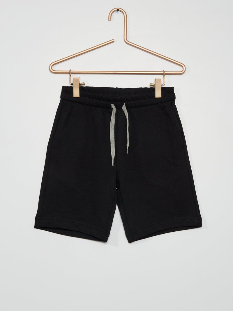 Calções em moletão leve Preto - Kiabi